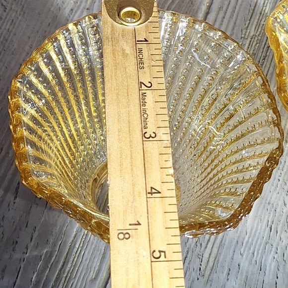 Vintage Amber/Golden Fluted Lampshade Votive Carnival/Iridescent Glass Hobnail 3 - Picture 4 of 8